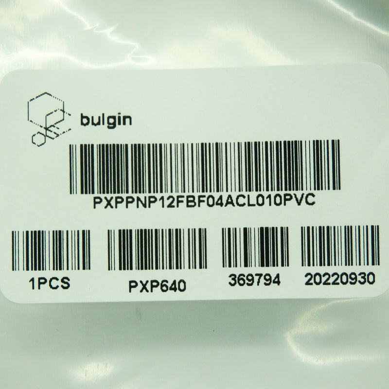 2 Pack Bulgin PXPPNP12FBF04ACL010PVC M12 A-Coding 4-Pin Female Sensor Cable