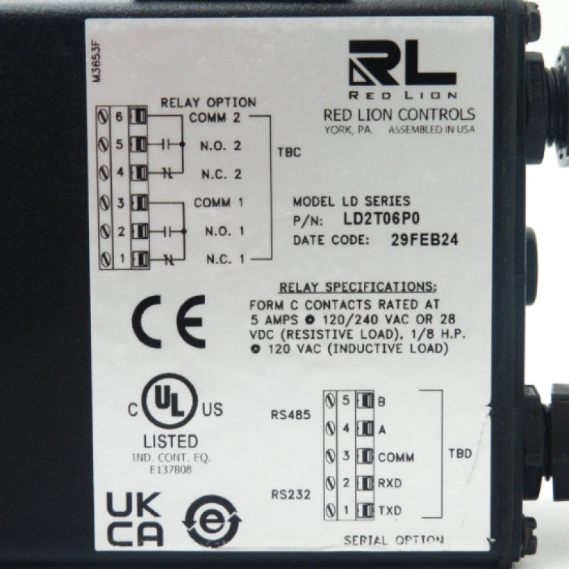 Red Lion LD2T06P0 Large 2.25" 6-Digit LED Timer/Cycle Count