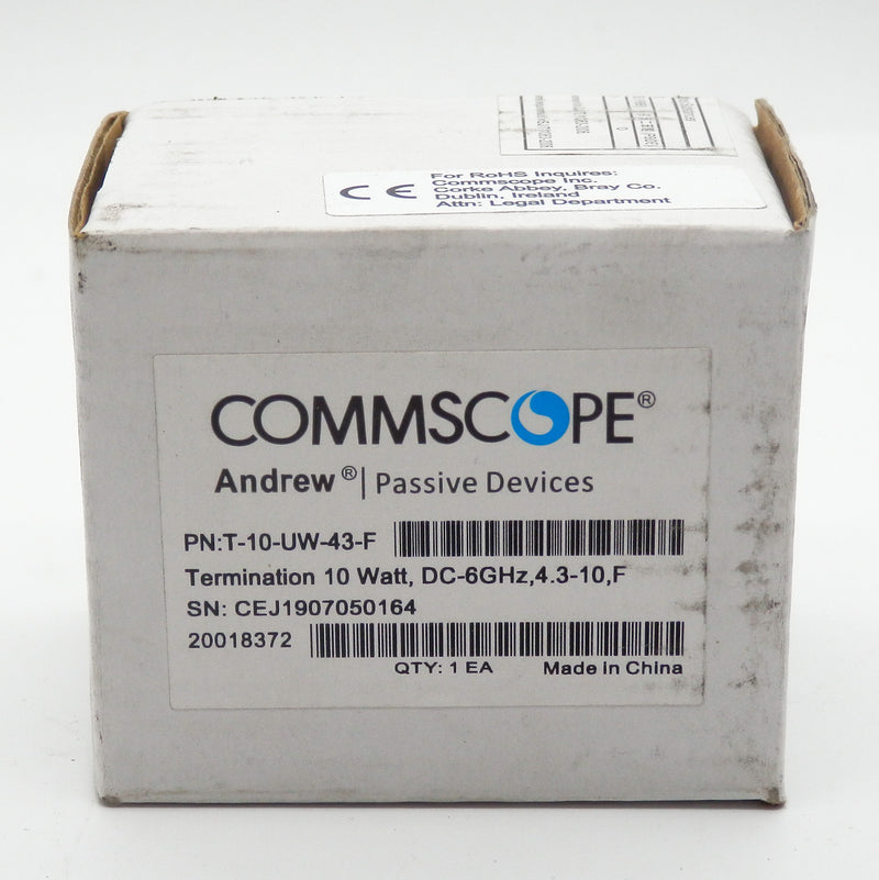 Andrew CommScope T-10-UW-43-F 0-6000 MHz Termination Load 10 W 4.3-10F
