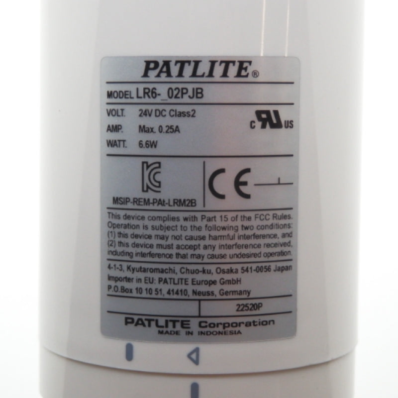 Patlite LR6-_02PJB 24VDC 3-Tier Signal Power Light