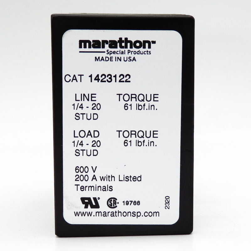 Marathon 1423122 142 Series 3-Pole 200A Power Terminal Block