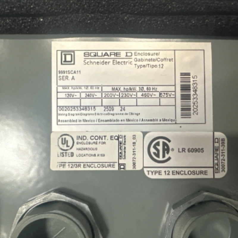 Square D 9991SCA11 Dust/Dampproof Contactor/Starter Enclosure