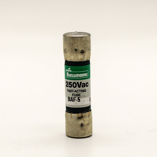 Pack of 10 Bussmann by Eaton BAF-5 5A 250VAC Cylinder Fast Acting Fiber Fuse Cartridge
