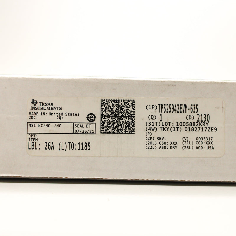 Texas Instruments TPS25942EVM-635 Power Management Evaluation Board