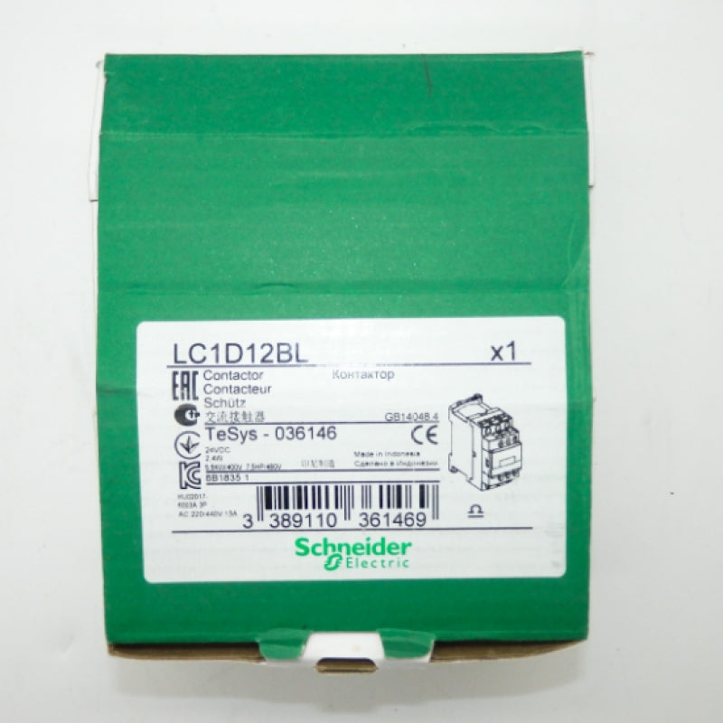 Schneider Electric LC1D12BL 12A 24VDC Non-Reversing Contactor