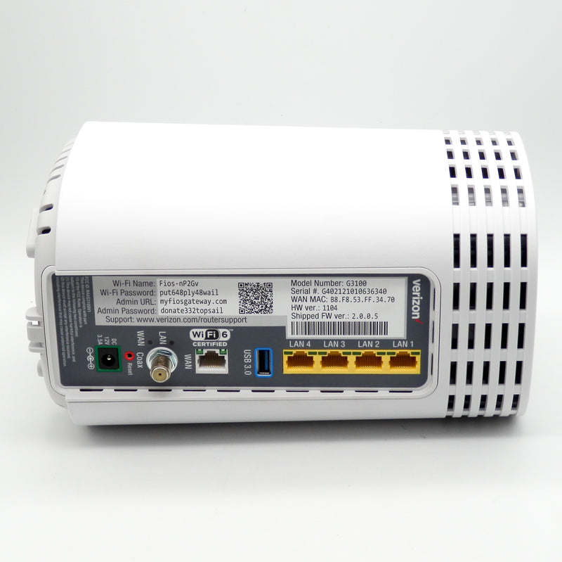 G3101 Router Verizon G3100 4-Port 1000Mbps Fios Home Router Tri-Band White - No Pow ...