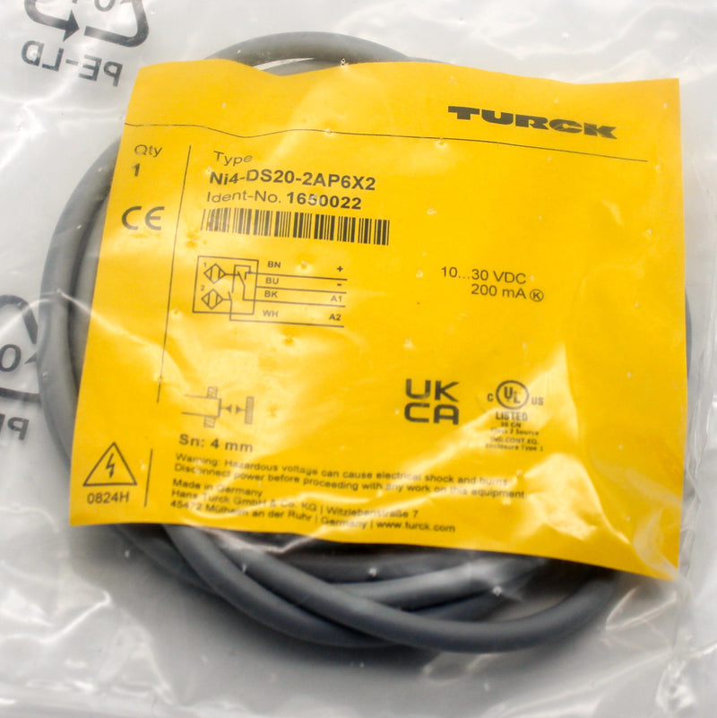 Turck NI4-DS20-2AP6X2 Dual 4mm Range 10-30VDC 2m PVC Proximity Sensor