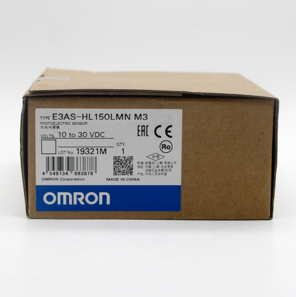 Omron Automation E3AS-HL150LMN M3 Distance Settable CMOS Photoelectric Sensor