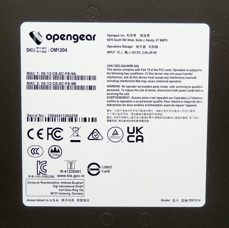 Opengear OM1204 Operations Manager