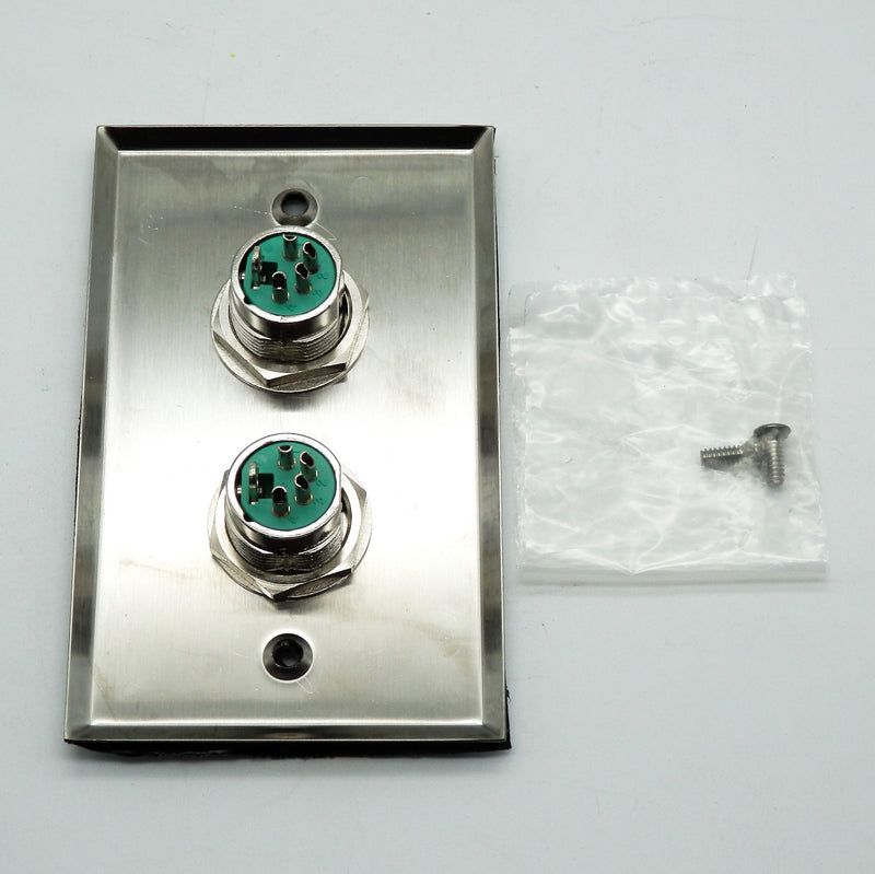 Switchcraft H4MS Stainless Steel 1 Gang XLR Wall Plate