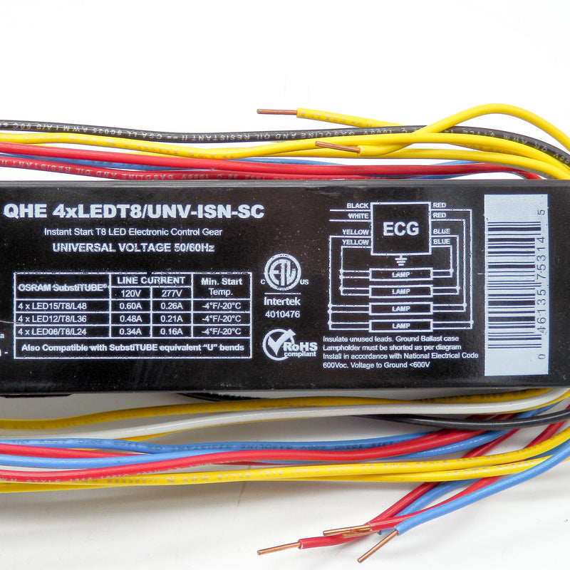 Quicktronic QHE-4XLEDT8/UNV-ISN-SC 4-Lamp T8 Instant Start Control Gear