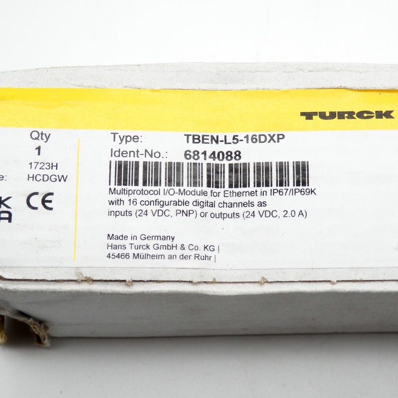 Turck TBEN-L5-16DXP 16 Digital Channel Compact Multiprotocol I/O Module 6814088
