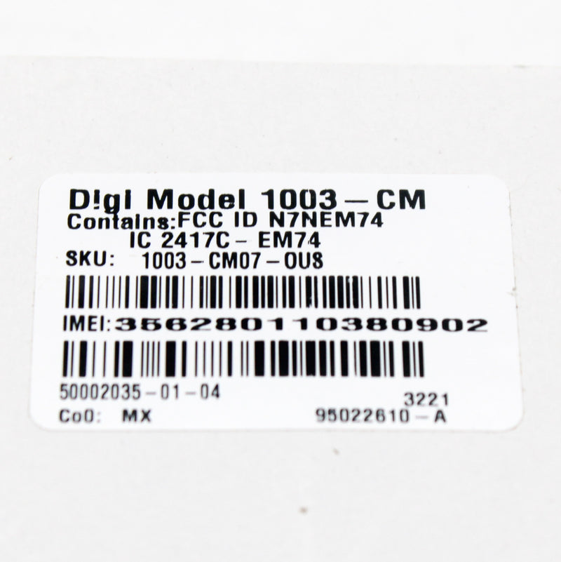 Digi 1003-CM07-OUS Networking LTE Modem For Use with Digi IX20