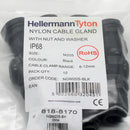 10 Pack of HellermannTyton NGM20S-BLK 6-12mm Nylon Cable Gland With Locknut