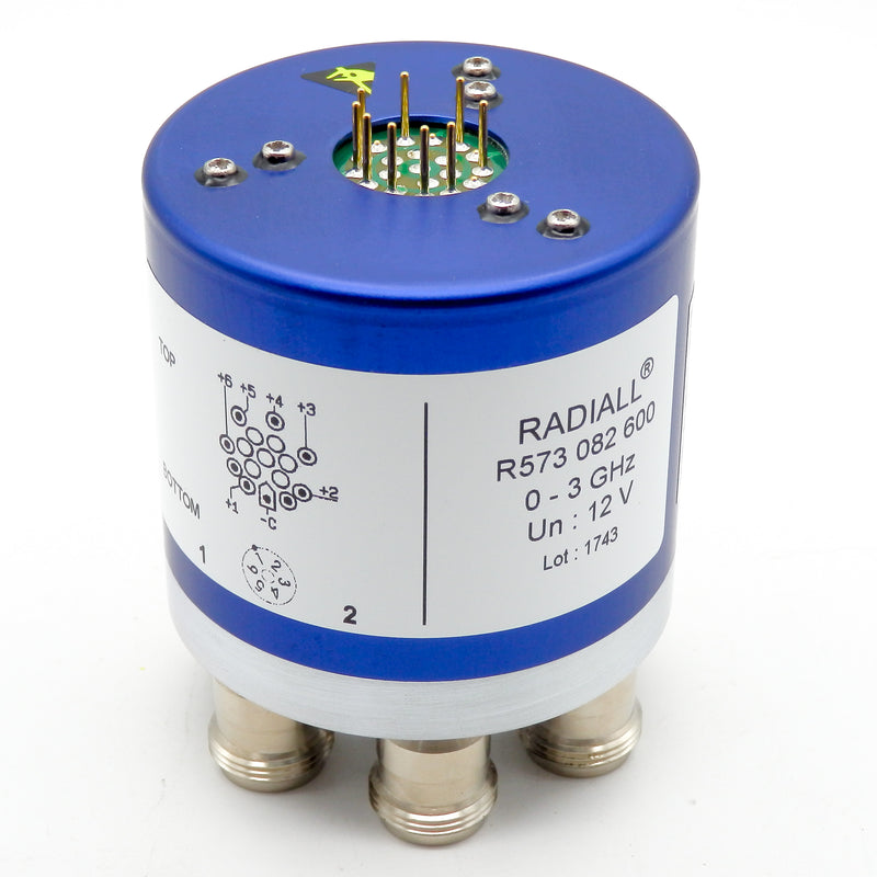 Radial Switch Radiall R573082600 12VDC 3GHz SP6T Reflective Coaxial Switch – Primelec