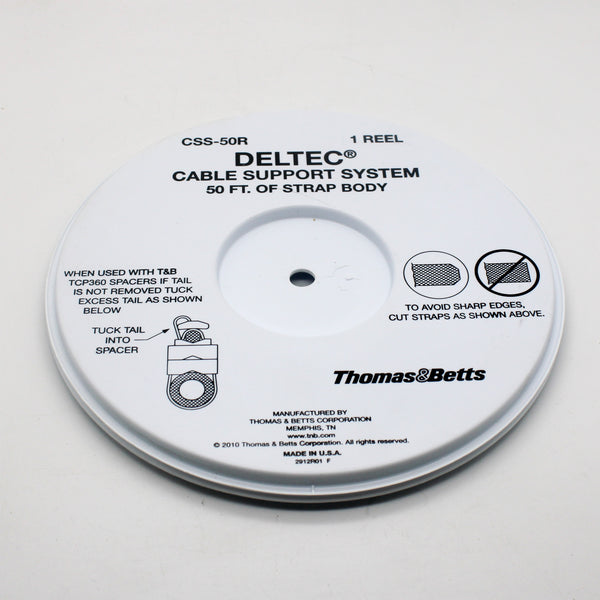 Deltec by Thomas & Betts CSS-50R 250lb Tensile Strength UV Resistant 50' Reel of Cable Tie