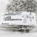 100 Pack of Littelfuse Inc. 02393.15MXEP 250VAC 15A 5x20mm Glass Fuse Cartridge