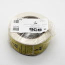 SCS 7102 Destructible Yellow with Black Type Room to Write Static Label Roll