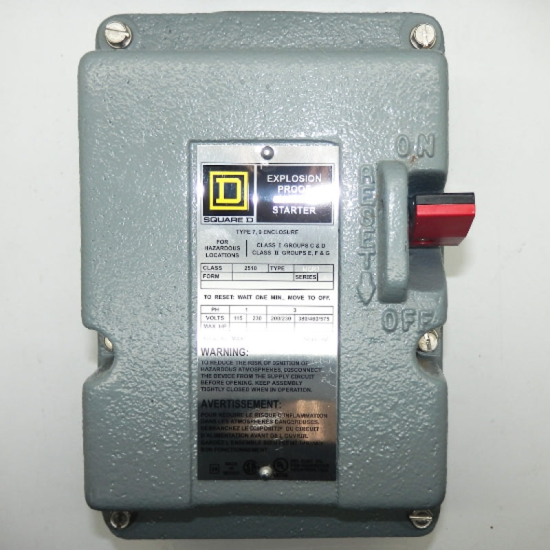 Square D 2510MCR3 3P 600VAC Manual Starter