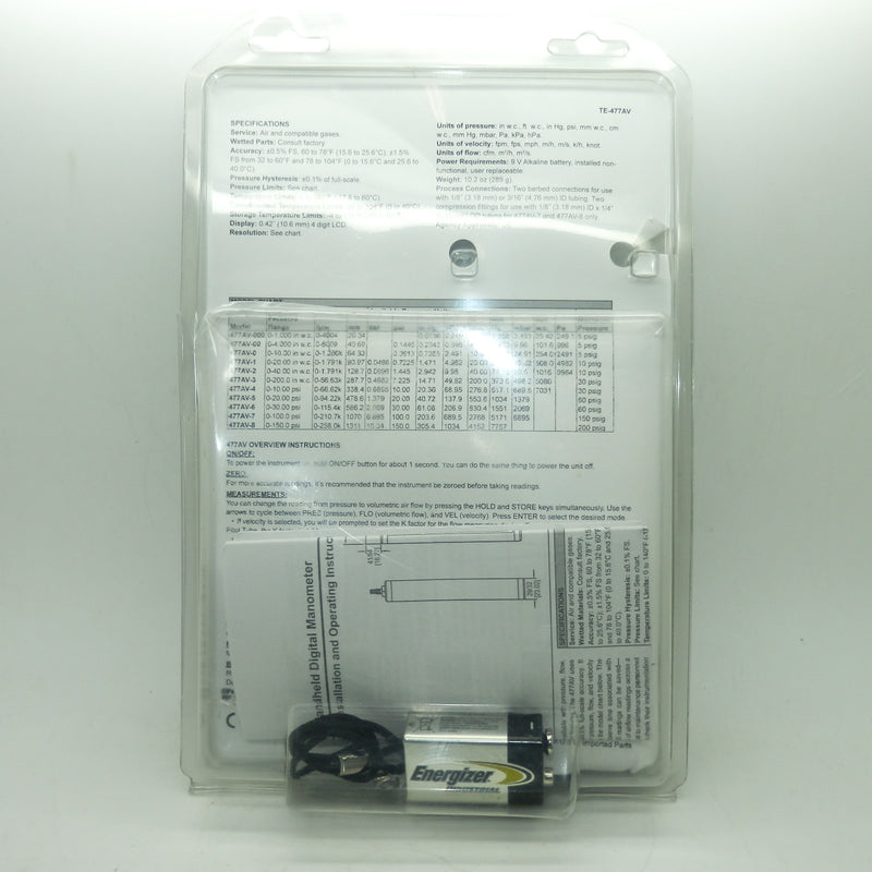 Dwyer Instruments 477AV-7 Flow and Velocity Digital Manometer