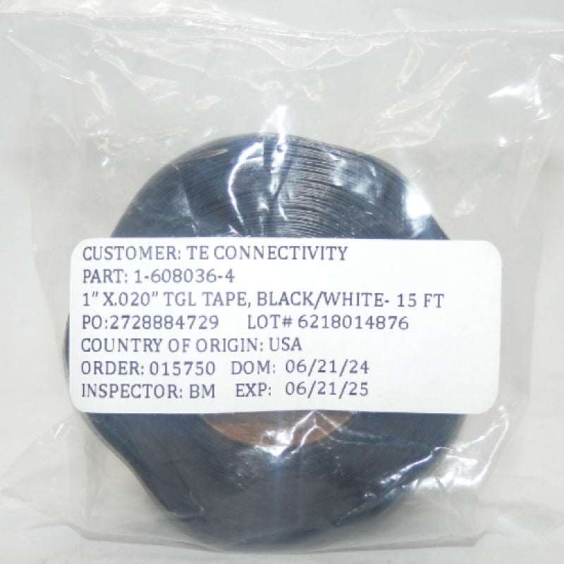 TE Connectivity 1-608036-4 Black with White Stripe Silicone Fusion Tape