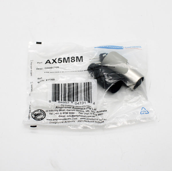 Amphenol Audio AX5M8M 5 Position Male Pins Circular Connector Receptacle