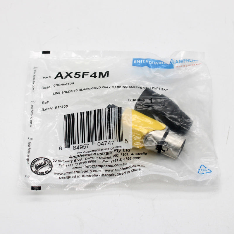 Amphenol AX5F4M 5 Pole Female Socket Yellow Mark Sleeve Connector Plug