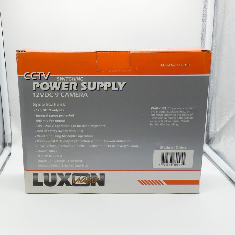 Luxon Video DC9ULB 12VDC 5A 9 Output CCTV Camera Switching Power Supply