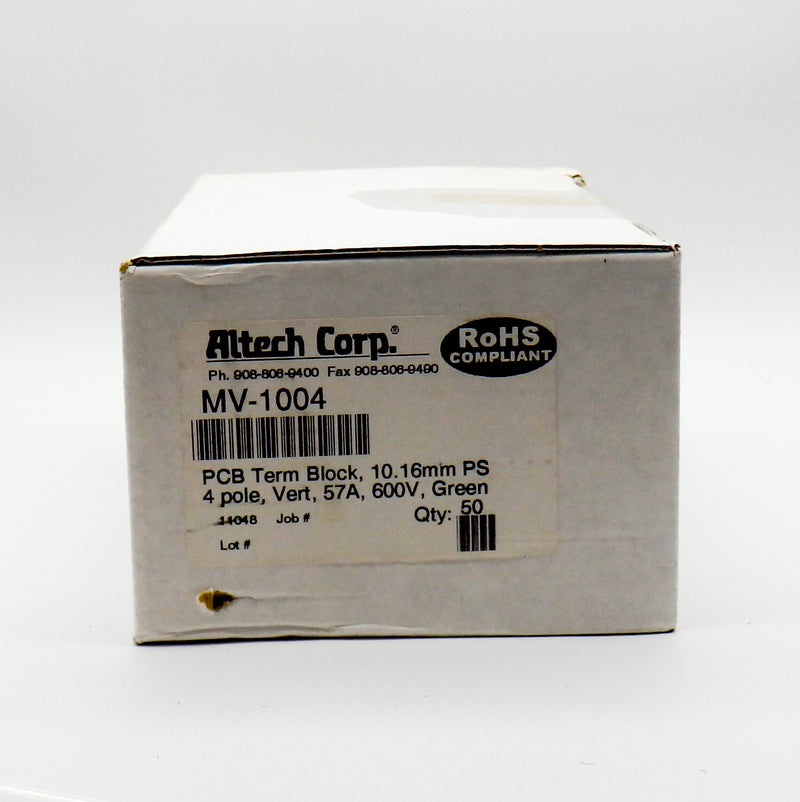 50 Pack of Altech Corporation MV-1004 4 Position Wire to Board Terminal Block