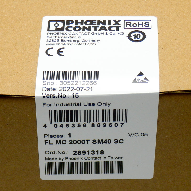 Phoenix Contact 2891318 DIN Rail SC Duplex 12-48V F0 Converter