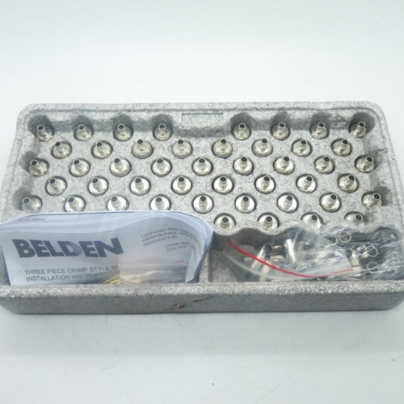 Box of 50 Belden 4505RBUHD3 12 GHz 3-Piece B50 BNC Crimp Connector