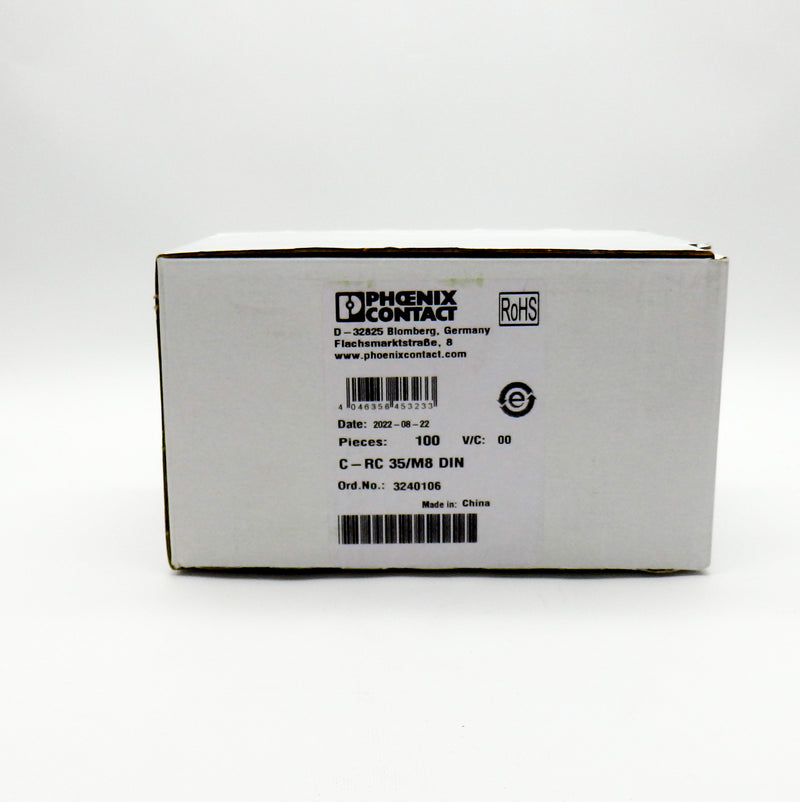 100 Pack of Phoenix Contact 3240106 Circular 2AWG Cable Lug