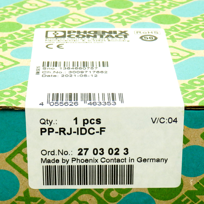 Phoenix Contact 2703023 RJ45 Jack To IDC DIN Rail Patch Panel