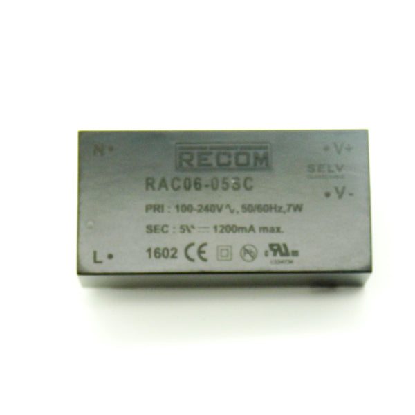 Recom Power RAC06-05SC 1 Output 5V 1.2A Enclosed AC DC Converter