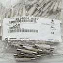 100 Pack of Littelfuse Inc. 0514004.MXEP 4A 500V Ceramic Fuse Cartridge