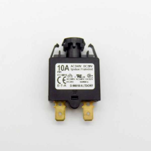 E-T-A 1658-F01-00-P10-10A 240VAC 28VDC Push to Reset Thermal Circuit Breaker
