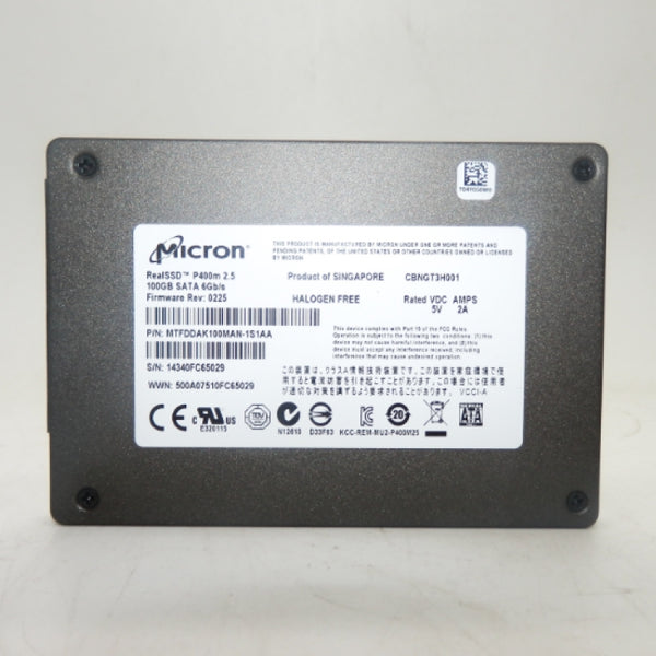 Micron MTFDDAK100MAN-1S1AA 100GB 6Gb/s SATA 7mm 2.5" Solid State SSD