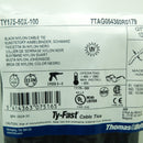 Pack of 100 Thomas & Betts TY175-50X-10C Ty-Fast Black Nylon Cable Tie