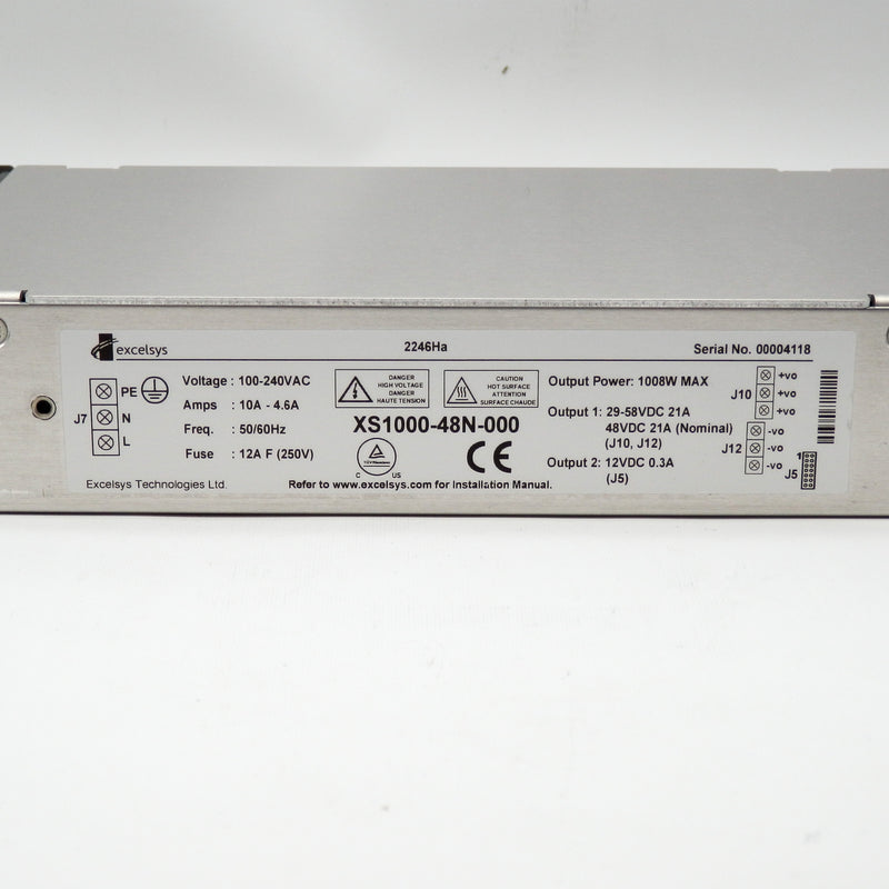 Excelsys XS1000-48N-000 1000W 48V Single Output Enclosed Power Supply ...