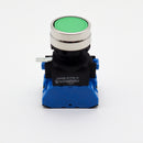 IDEC HW4B-M1F20-G 22mm Momentary Flush Green 2NO Metal Pushbutton Switch