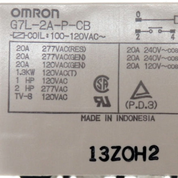 Omron DPST-No 100-120VAC 20A Power Relay G7L-2A-P-CB-AC100/120