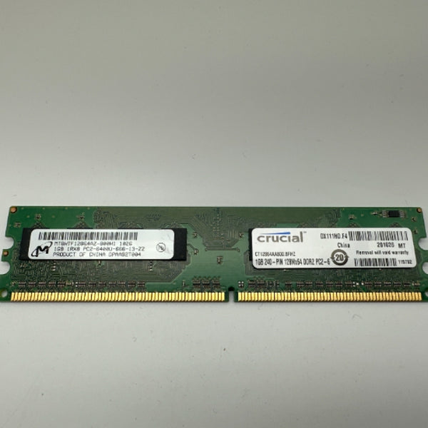 Crucial 1GB 240-Pin PC2-6400 DDR2 800 Desktop Memory Module CT12864AA800.8FHZ