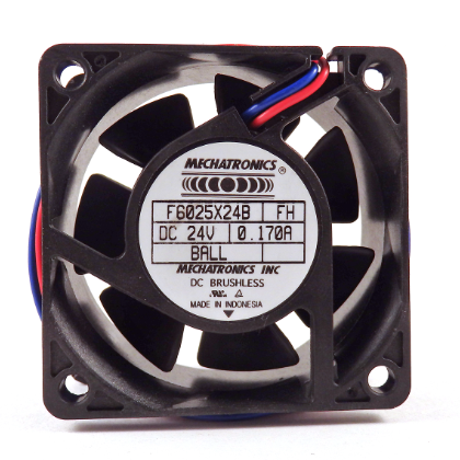 Mechatronics 24VDC 60x60x25mm 28CFM 5800RPM Brushless Fan F6025X24B