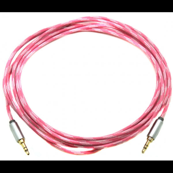 MediaBridge 12 Foot Pink & White 3.5mm Male to Male Audio Cable MPC-35-12TPI/WH
