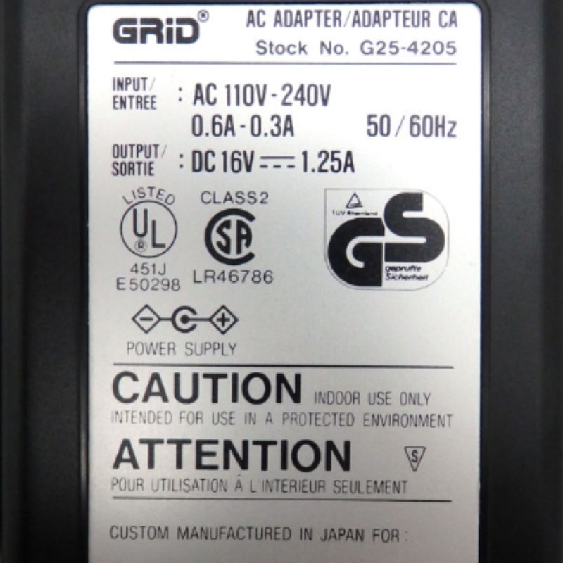 Grid G25-4205 AC DC Adapter 16V 1.25A Power Supply