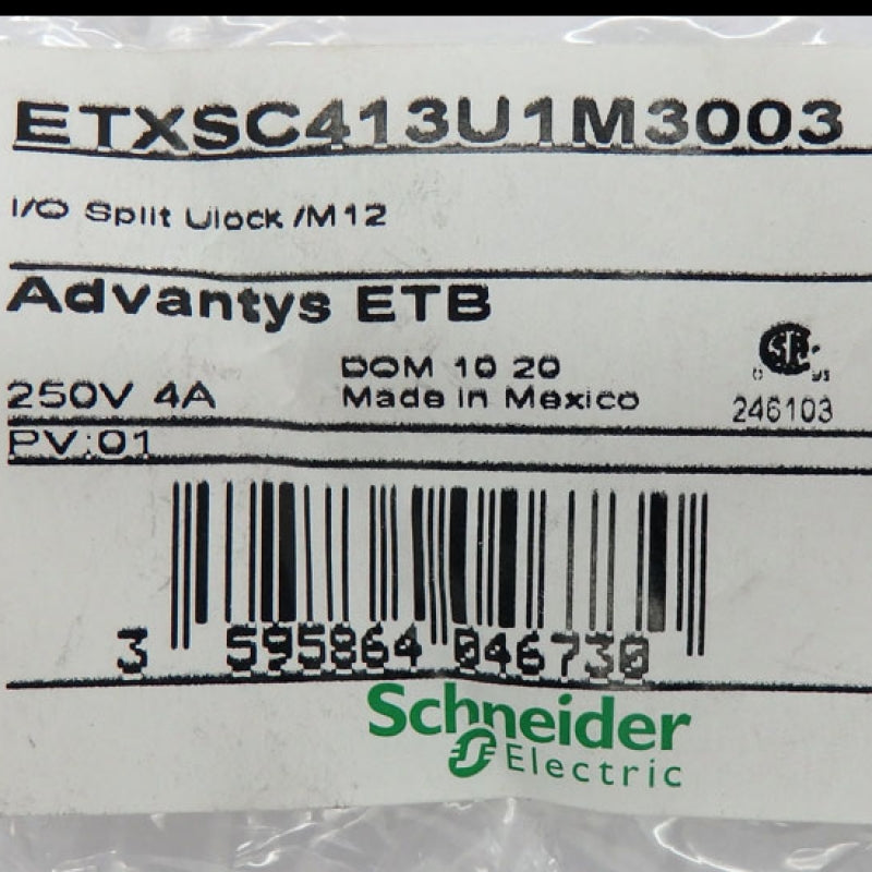 Schneider Electric 0.3M M12 Advantys ETB Ultra Lock I/O Splitter Cable ETXSC413U1M3003