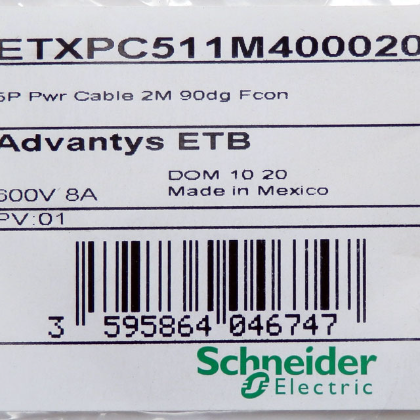 Schneider Electric 2M Advantys ETB 5-Pin 90 Deg Power Cable ETXPC511M400020