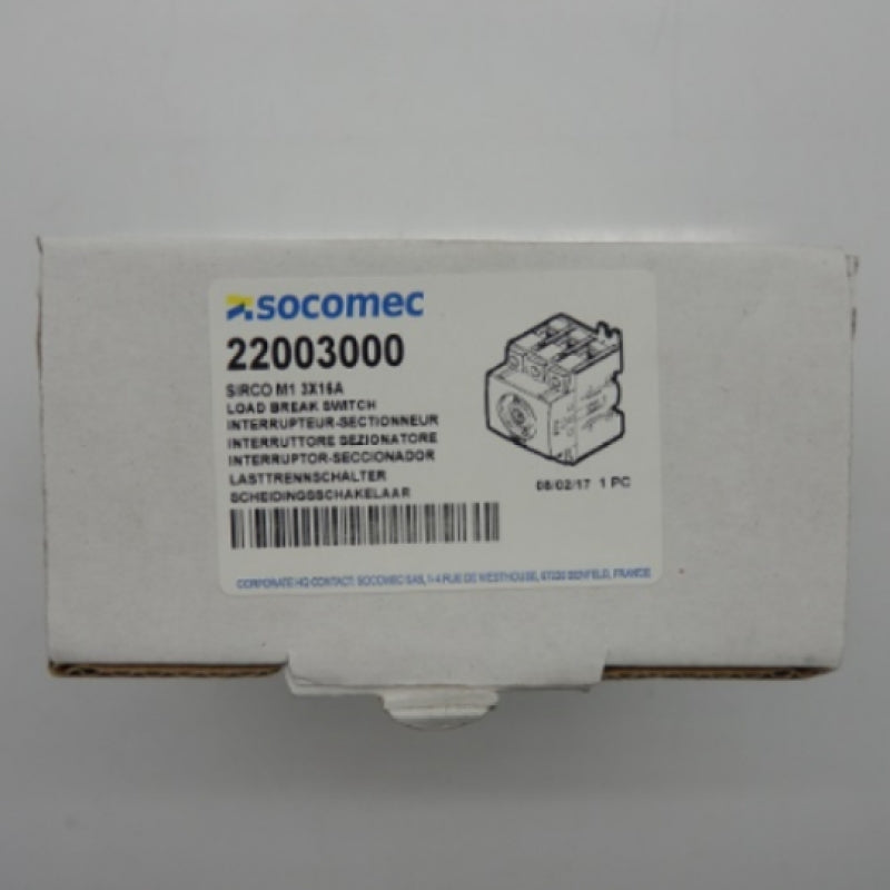 Socomec 22003000 3 Pole 16A Disconnect Switch