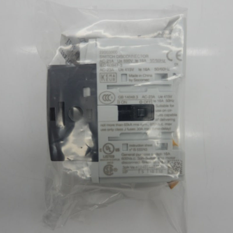 Socomec 22003000 3 Pole 16A Disconnect Switch