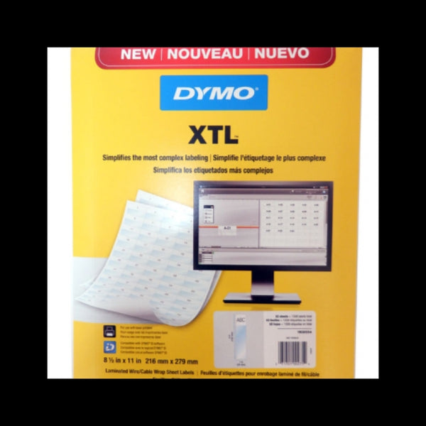 Dymo XTL 1" x 4" Laminated Wire / Cable Wrap Sheet Labels 1008-Labels 1908554